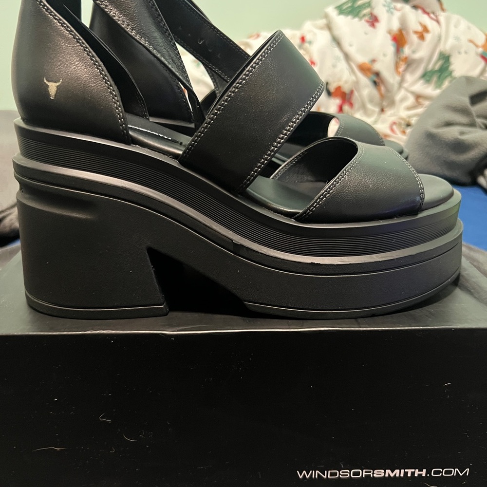 Windsor Smith Black Platform Sandals